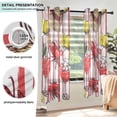 thumbnail image 3 of Yayeee Window Curtains Light Filtering 63"x52" Grommet Panel Pair Home Living Room Decor, Red Lobster, 3 of 7