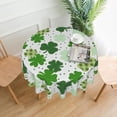 thumbnail image 2 of St Patricks Day Round Tablecloth 60 Inch Checkered Buffalo Plaid Tablecloth Washable Polyester Shamrock Print Table Cloth Table Cover for Home Kitchen Dining Table Outdoor Party Patio, 2 of 6