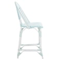 thumbnail image 4 of Safavieh California Outdoor Aluminum and Wicker Counter Stool, Baby Blue/White, 4 of 11