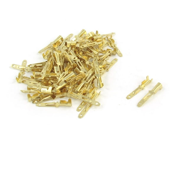 Unique Bargains 100Pcs 1.3mm Cable Hole 2mm Width Stud Metal Terminal Conector