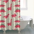 thumbnail image 4 of Red Dinosaur Silhouette Pattern Shower Curtain 84"x72" ,Bathroom Decorative Shower Curtains Set with 12 Hooks,Modern Waterproof Washable Shower Curtain, 4 of 6