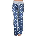 thumbnail image 1 of Women's High Waist Casual Floral Print Drawstring Wide Leg Pants, 1 of 6