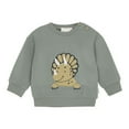 thumbnail image 1 of Minymo Long-Sleeve Sweatshirt - Dino on Sea Spray (3 Months), 1 of 3
