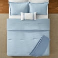 thumbnail image 3 of Mainstays Full/Queen Comforter Set, All-Season, 5-Piece, Blue Matelasse Tonal Stripe, 3 of 16