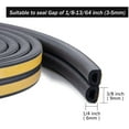 thumbnail image 4 of Weather Stripping Door Seal Strip,High Density Foam Tape,Doors and Windows Insulation Soundproofing Weatherproof,Self Adhesive Rubber Weatherstrip Door Seal Strip (9mm X 6mm X 19.6ft), 4 of 7