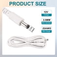 thumbnail image 2 of 1PCS 16.4ft Cable de extensión de energía DC blanco 5.5mm x 2.1mm Cable de adaptador de energía 12V hembra a macho para cámara IP, CCTV, LED, monitores y más, 2 of 7