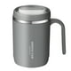 thumbnail image 1 of Taza de acero inoxidable 304 Nikou para exteriores oficina gran capacidad con tapa y asa color gris, 1 of 15