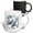 Multicolor, variant on 3drose, Two Turtle Doves in Grey and Blue Cut-out Stencil on White Background, 15oz Two-tone Blue Mug