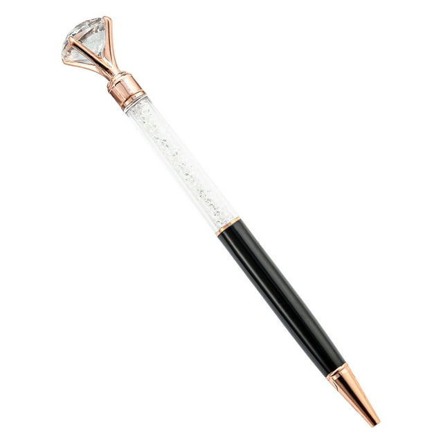 CSChome Ballpoint Pen Glitter Half Transparent Ballpoint Pen with Replaceable Refill Portable Writing Tool for Students