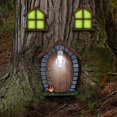 thumbnail image 1 of Ventanas y puertas en miniatura con luces decorativas para árboles, puertas y ventanas luminosas para dormir de hadas, escultura de jardín artística para patio, decoración de césped, 1 of 5