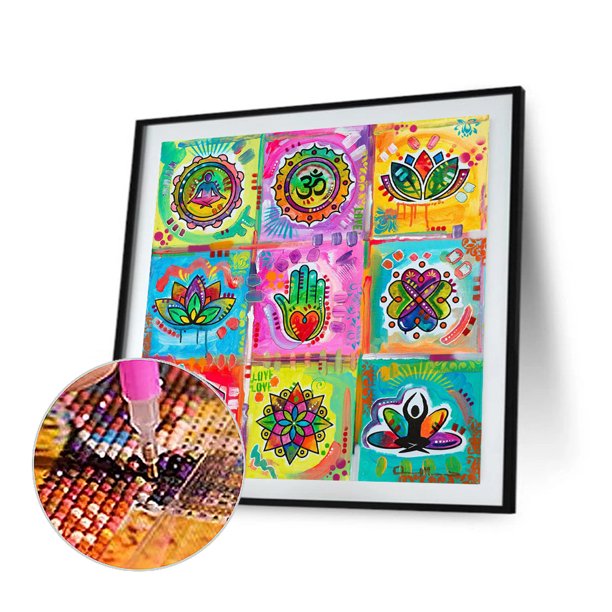 Cuadros Decorativos Pintura de diamante abstracto Rhinestone Taladro cuadrado completo para la decoración de la habitación (CK177) Ehuebsd embutido en tela