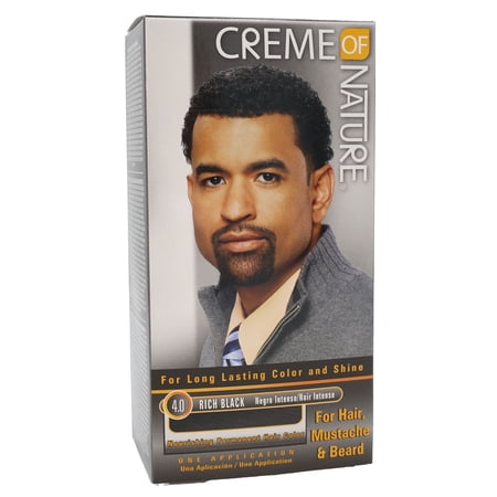 Creme Of Nature Gel Men Hair Color Mustache Kit Rich Black Pack of 3