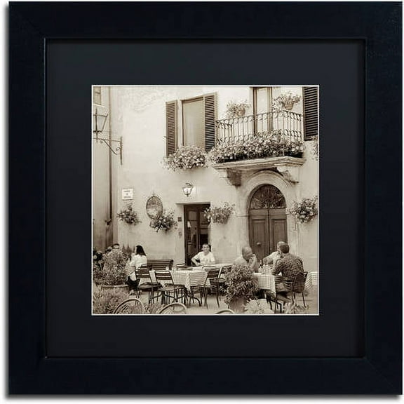 Trademark Fine Art "Tuscany Caffe VI" Canvas Art by Alan Blaustein, Black Matte, Black Frame