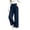 Navy, variant on Women High Waist Paper Bag Waist Corduroy Wide Leg Trousers Elegant Ruffle Trim Straight-Leg Pants Vertical Rib Casual Pants Fall Outfits