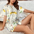 thumbnail image 4 of Bingfone Golf Icons And Golfer Print Pajamas Sets for Women Soft Short-Sleeved Pjs with Lounge Shorts Two Piece Sleepwear, 4 of 5