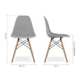 thumbnail image 6 of Maklaine 17.5 inches Plastic and Wood Dining Chairs in White (Set of 2), 6 of 6