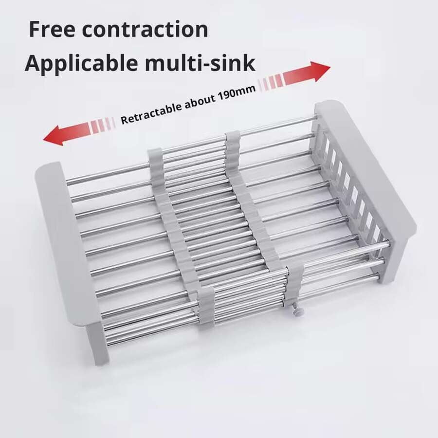 Stainless Steel Telescopic Drainage Basket, Kitchen Drainage Rack, Sink, Household Fruit And Vegetable Washing Basket, Dish Drying Rack