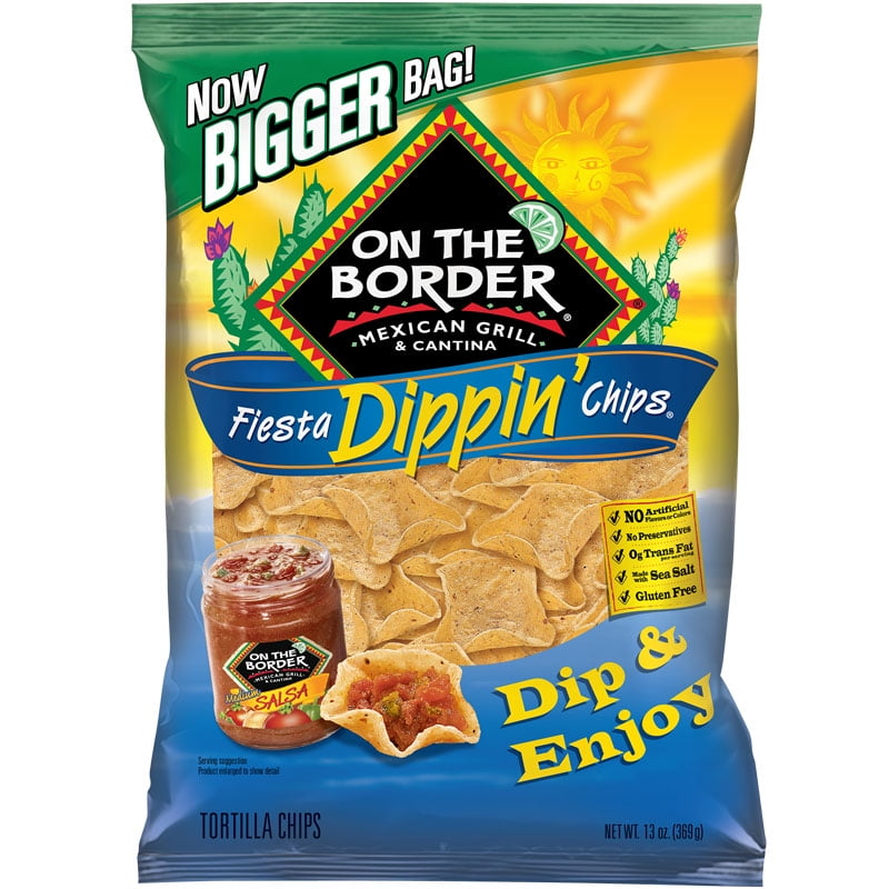 On The Border Tortilla Chips Fiesta Dippin' Chips, 13 Oz.
