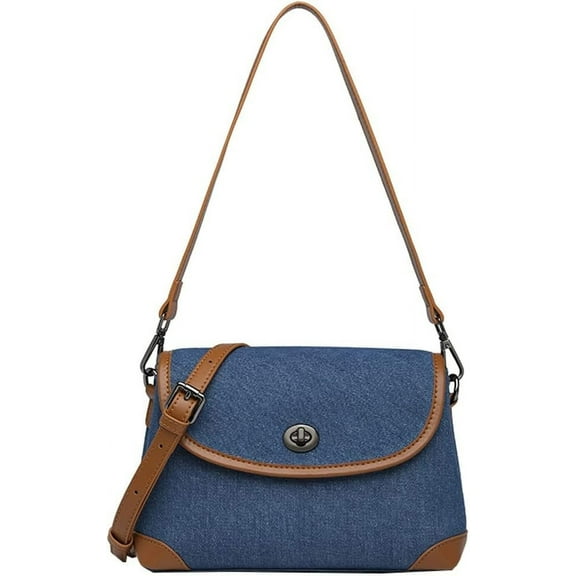 Kukuzhu Denim Tote Bag Purse for Women Small Canvas Crossbody Shoulder Bag Chic Clutch Handbags Cute Hobo Satchel Bag