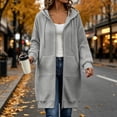 thumbnail image 2 of Fewfanhot Womens Fall Tops Zip Up Oversized Fleece Long Tunic Casual Long Sleeve Jacket, 2 of 7