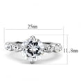 thumbnail image 2 of Luxe Jewelry Designs Women's Stainless Steel Prong Engagement Ring with Cubic Zirconia - Size 6, 2 of 4
