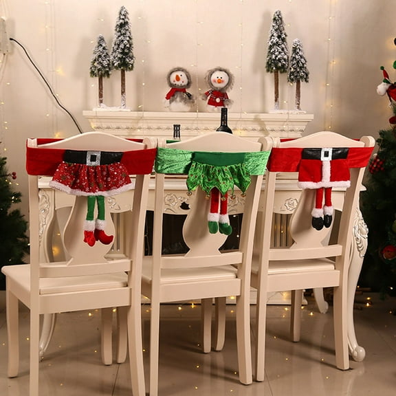 NICEXMAS Stretch Chair Covers Cloth Christmas Design Dining Room 1Pcs