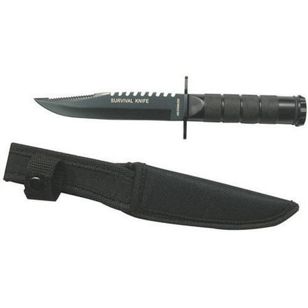 Whetstone Survival Hunting Knife, Black (Best Knife For Survival Situation)