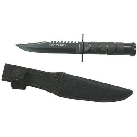 Bullseye Hunting Knife - Whetstone Survival Hunting Knife, Black