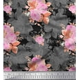 thumbnail image 1 of Soimoi Cotton Duck Fabric Leaves & Rose Floral Print Fabric by The Yard 42 Inch Wide, 1 of 3
