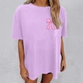 thumbnail image 4 of DHFJKG Short Sleeve Shirts For Women Oversized Bow Print Graphic Tee Crewneck Vintage Tshirts Casual Baggy Streetwear Trendy Tops, 4 of 8