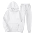 thumbnail image 4 of ShomPort Women's 2 Piece Hooded Lounge Set Long Sleeve Pockets Tops and Jogger Loose Running Workout Tracksuits, 4 of 7