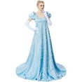 thumbnail image 2 of Daphne Themed Blue Lace Regency Dress Women’s Outfit for Tea Party, 2 of 7