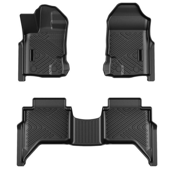 Ladcaser Floor Mats Compatible for Ford Ranger 2019-2023 TPE All Weather Custom Fit Front 1st & 2nd Row Floor Mats Liner