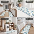 thumbnail image 5 of Lightblue Daisy Flower Green Stems Pattern Kitchen Rugs Sets Of 3,Kitchen Runner Rugs Non Skid Washable,Decorative Kitchen Floor Mats for Kitchen,Sink,Laundry,17"x30"+ 17"x47" + 17"x59", 5 of 6