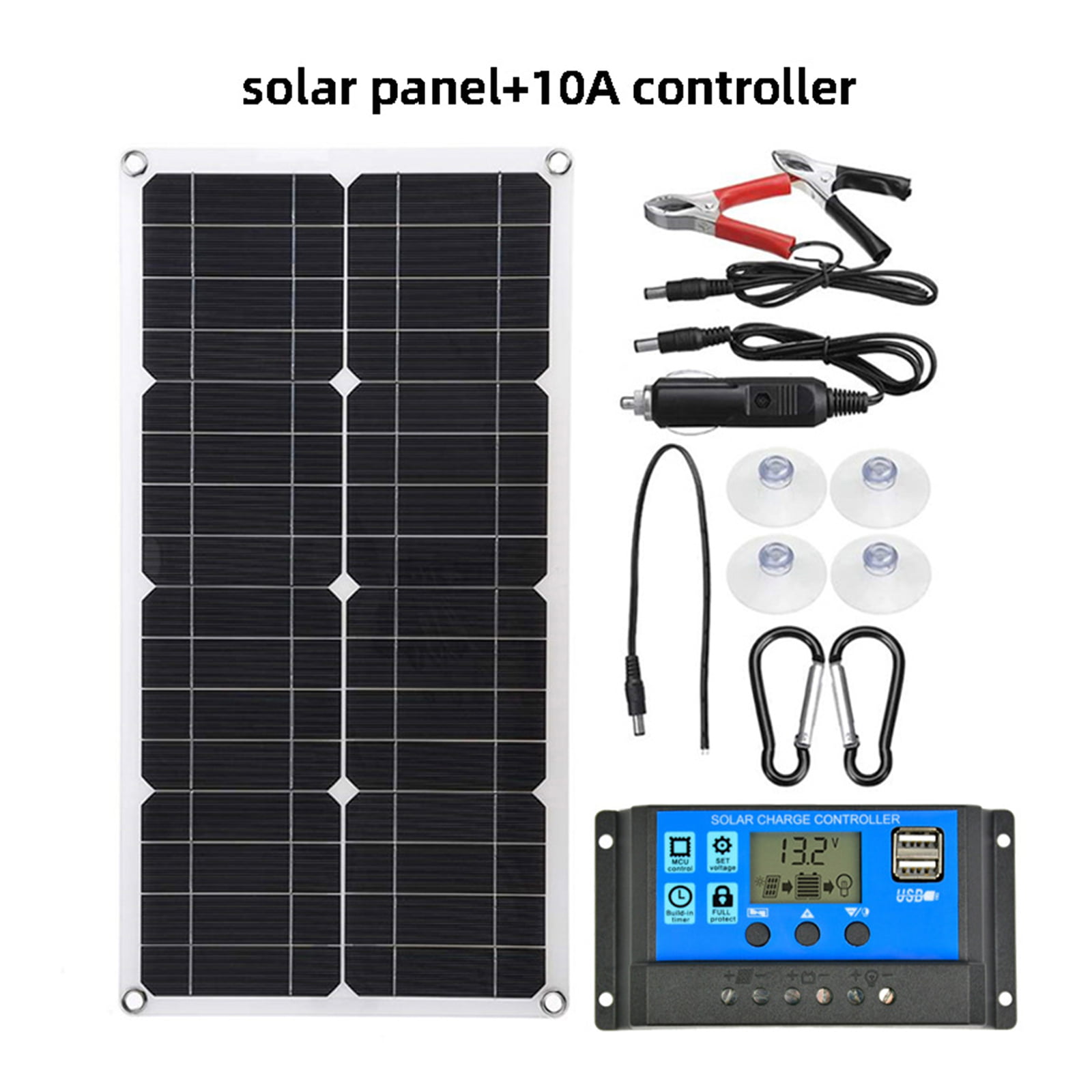 100W Flexible 12V Solar Panel Kit Mono Dual Battery Controller Caravans Campers