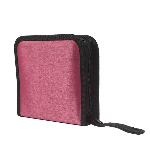 Portable CD DVD Case- 40 Capacity Mercerized Fabric CD Storage Bag Holder with Zipper for Home Car CD DVD Box Bags