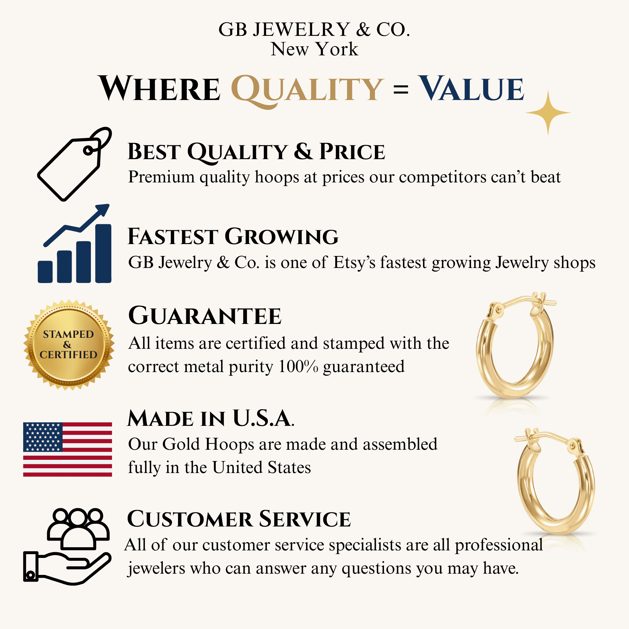 14K Yellow Gold Classic Round Hoop Earrings | 25mm | Everyday Hoop Earrings | Great for Women and Men | GB Jewelry & Co.