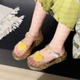 thumbnail image 2 of Viluyesy Girls’ Thick-Soled Jelly Sandals Heart-Decorated Crystal Princess Shoes, Soft-Sole Summer Comfort Footwear for Toddlers and Kids Yellow Size 2.5, 2 of 10