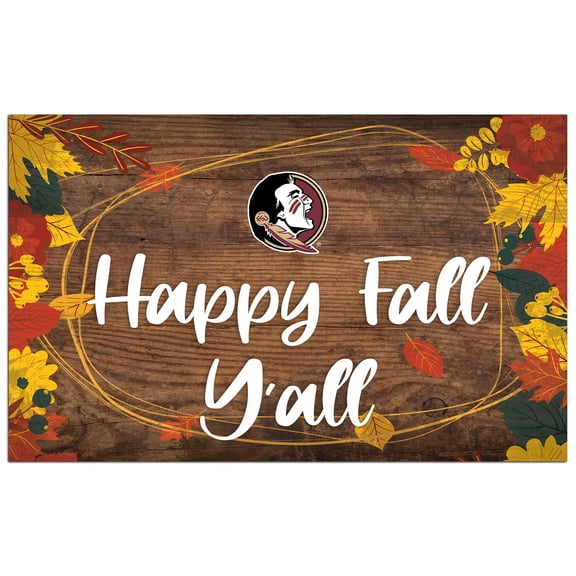 Florida State Seminoles 11'' x 19'' Happy Fall Y'all Sign