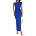 thumbnail image 1 of Vestido de cóctel BTFBM Maxi fruncido con tirantes torcidos en un solo hombro, 1 of 7