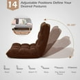 thumbnail image 5 of PetFurnishn Adjustable Floor Chair, Video Gaming Chairs with Back Support, Alloy Steel Frame, Soft Coral Fleece, Lazy Sofa Lounge for Reading Living Room Recliner for Adults, Brown, 5 of 10