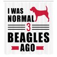 thumbnail image 3 of Ambesonne Beagle Shower Curtain, Dog Lover Motto Affection, 69"Wx70"L, Dark Pink Charcoal Grey, 3 of 3