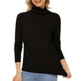 thumbnail image 4 of HAJWOH Black Sweaters for Women Long Sleeve Wool Sweaters Warm Mock Neck Fuzzy Pullover Soft Knit Sweaters 2025 Clothing Black M, 4 of 4