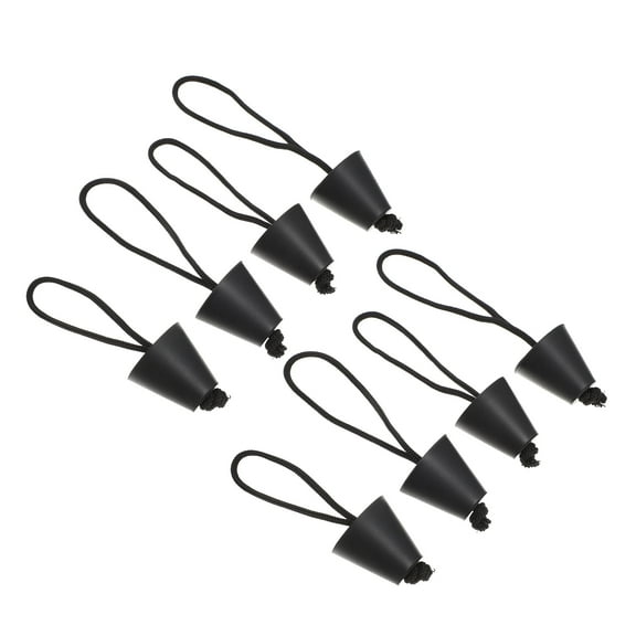 8pcs Kayak Scupper Plugs with Lanyards Portable Canoe Drain Hole Plugs (Black)