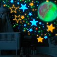 thumbnail image 4 of 1 Estrellas y luna que brillan en la oscuridad para techo, luna luminosa de 11 pulgadas, 1449 estrellas, 4 of 4