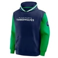 thumbnail image 4 of Men's Fanatics  Navy/Green Minnesota Timberwolves Half Court Shot Clock Fastbreak Hoodie, 4 of 5
