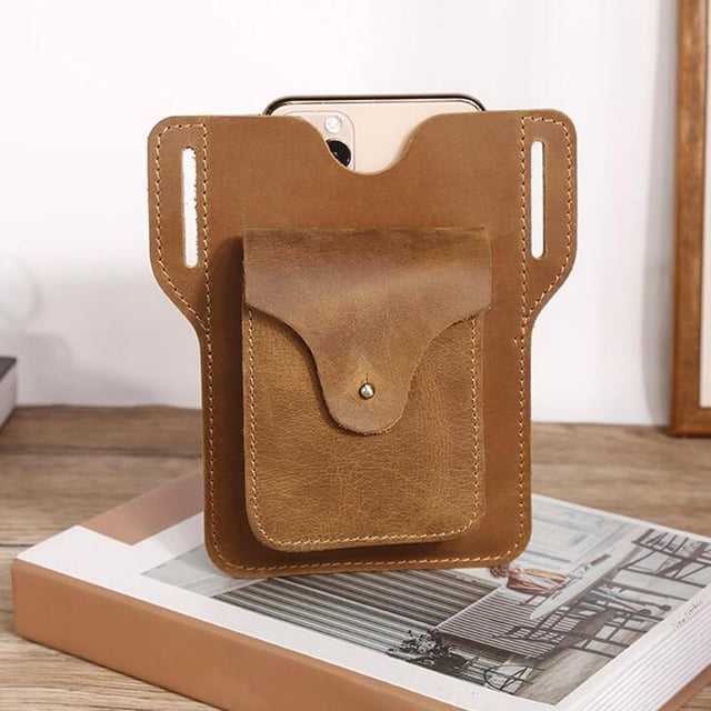 Riñonera portátil para llavero, funda para cinturón, funda para teléfono informal para riñonera para hombre Marrón Colcomx Funda de teléfono para hombres