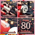 thumbnail image 4 of Red White Theme Happy 80th Banner Sparkling Design 80th Birthday Display Diamond-studded Numbers Golden Stars Birthday Backdrop for 80th Birthday Party Elderly Celebration Family Gathering, 4 of 9