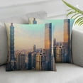 thumbnail image 3 of nygtbtfer  Landscape Decorative Throw Pillow Case Pack of 2, Evening Skyline of Taipei Taiwan Cityscape Modern Landmark Urban Scenery, Cushion Cover for Couch Living Room Car, Multicolor White, 3 of 7