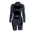 thumbnail image 2 of Yeater Women's High Neck Long Sleeve Bodycon Romper, 2 of 7